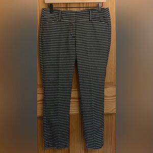 LOFT Woman’s Black and White Striped Chinos